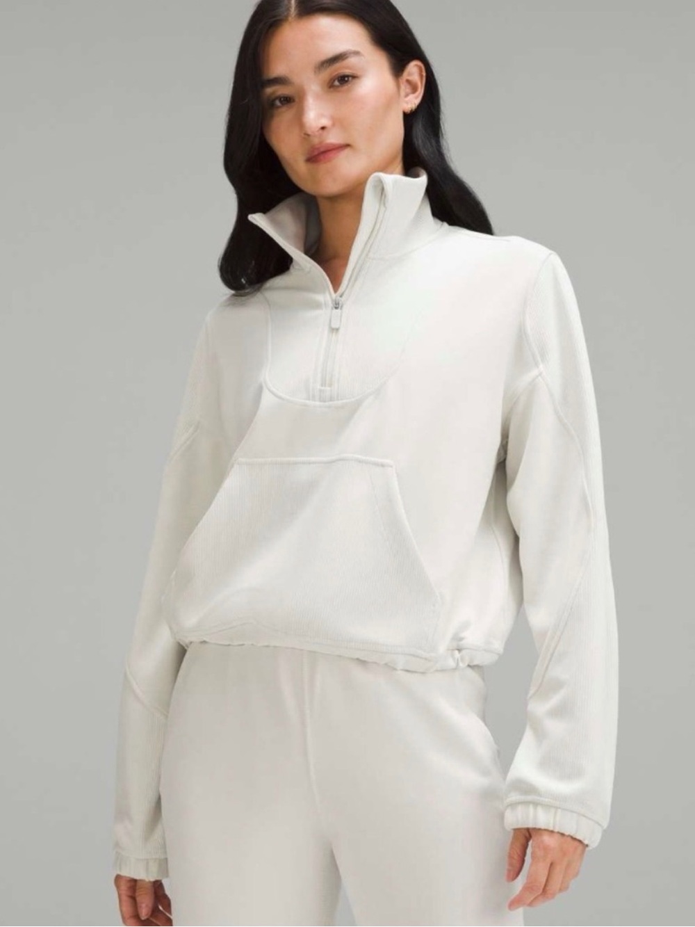 Lululemon Brushed Softstreme Half Zip Bone Size 6